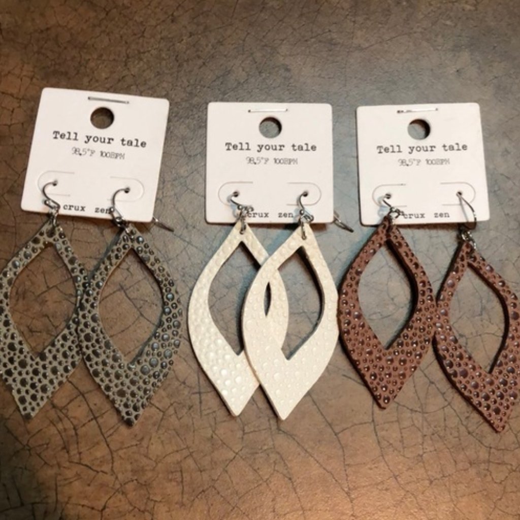 Nwt Tell Your Tale Set Of 3 Faux Leather Earrings